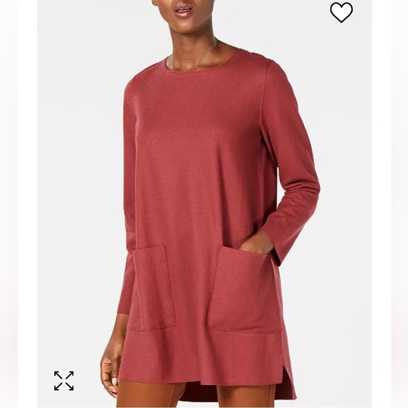 Eileen Fisher soft wool boxy relaxed fit tunic top scoop neck pockets long slv M - Picture 16 of 16